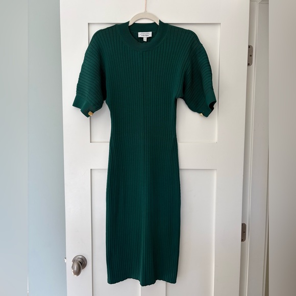 & Other Stories Flared Rib Midi Dress Green Size XS - Picture 3 of 10